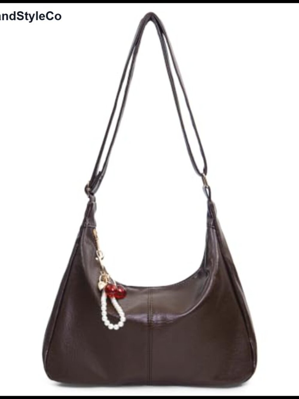 Vegan Leather Hobo Shoulder Bag Foldable Slouchy Crossbody Tote Purse